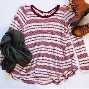 Promesa Long Sleeve Striped Knit Shirt